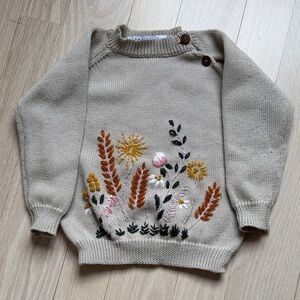 Adorable embroidered soft acrylic sweater 3T